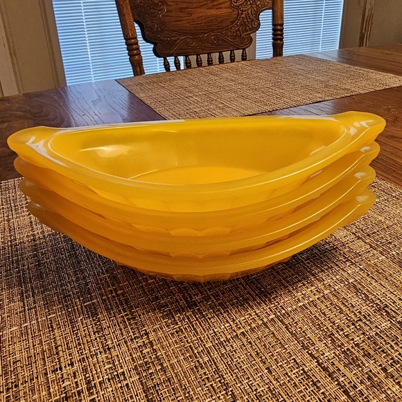Unbranded Dining Set Of 5 Banana Split Ice Cream Banana Boat Bowls